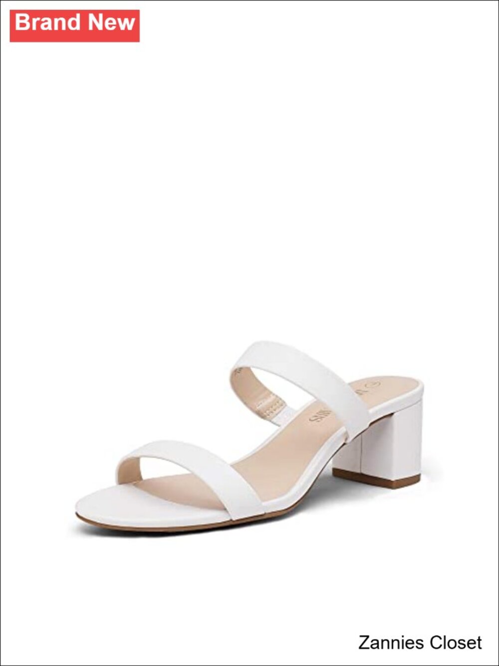 ✨ DREAM PAIRS Women's Faux Leather Block Heel Slip On Mule Sandals
